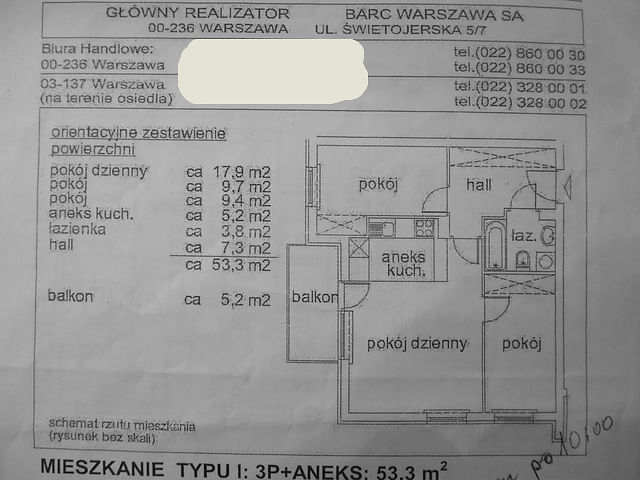 Mieszkanie 3 pokojowe na Sprzedaż