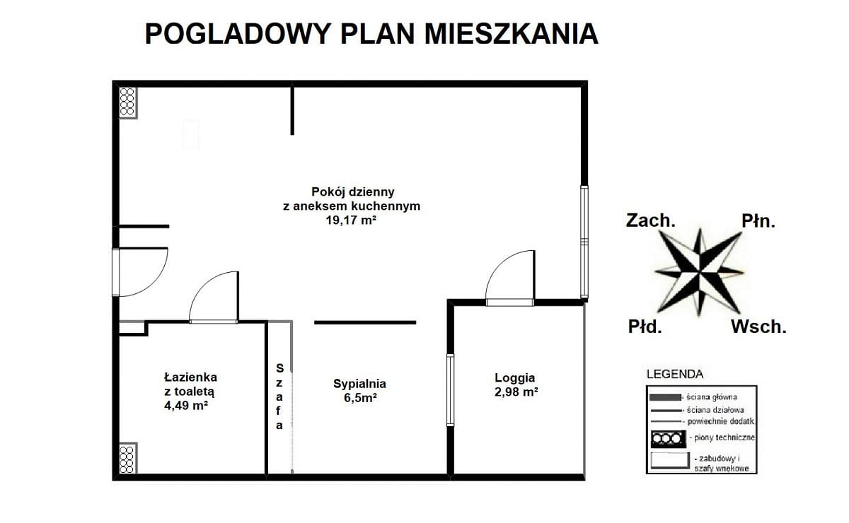 Mieszkanie 2 pokojowe na Wynajem