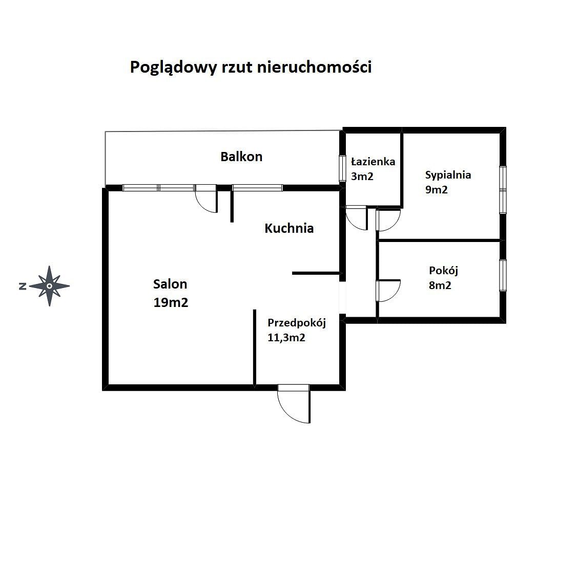 Mieszkanie 3 pokojowe na Sprzedaż