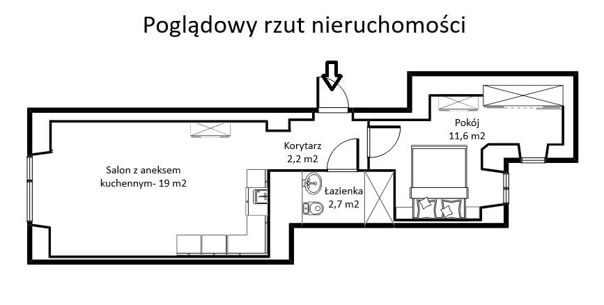 Mieszkanie 2 pokojowe na Sprzedaż