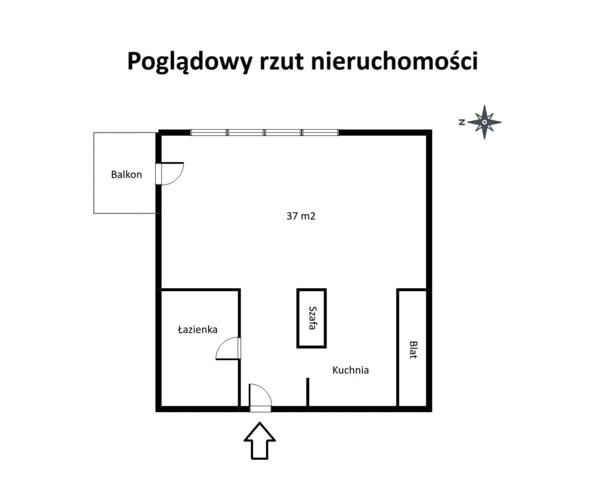 Mieszkanie 1 pokojowe na Sprzedaż