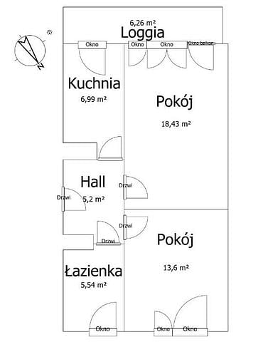 Mieszkanie 2 pokojowe na Sprzedaż