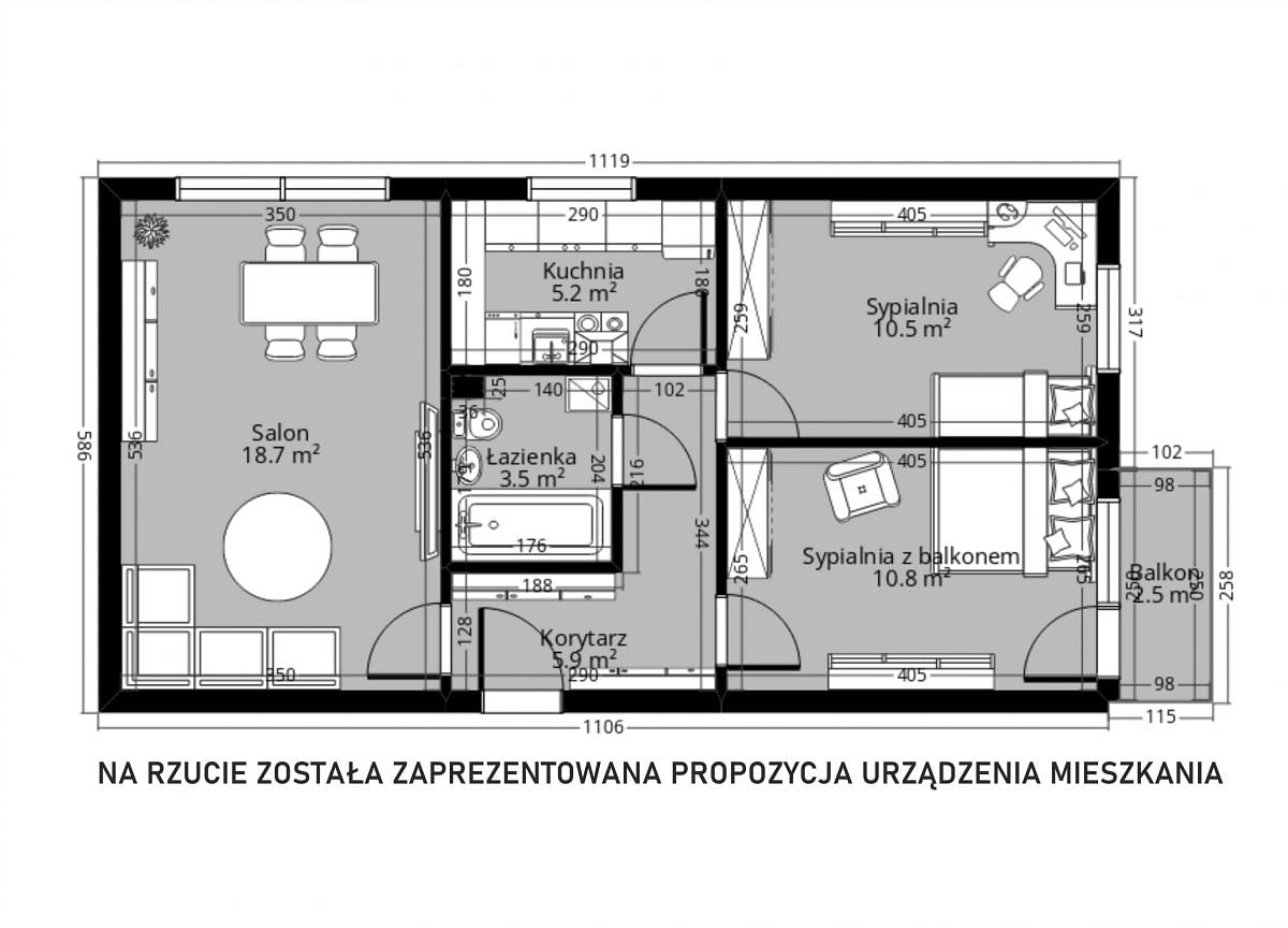 Mieszkanie 3 pokojowe na Sprzedaż