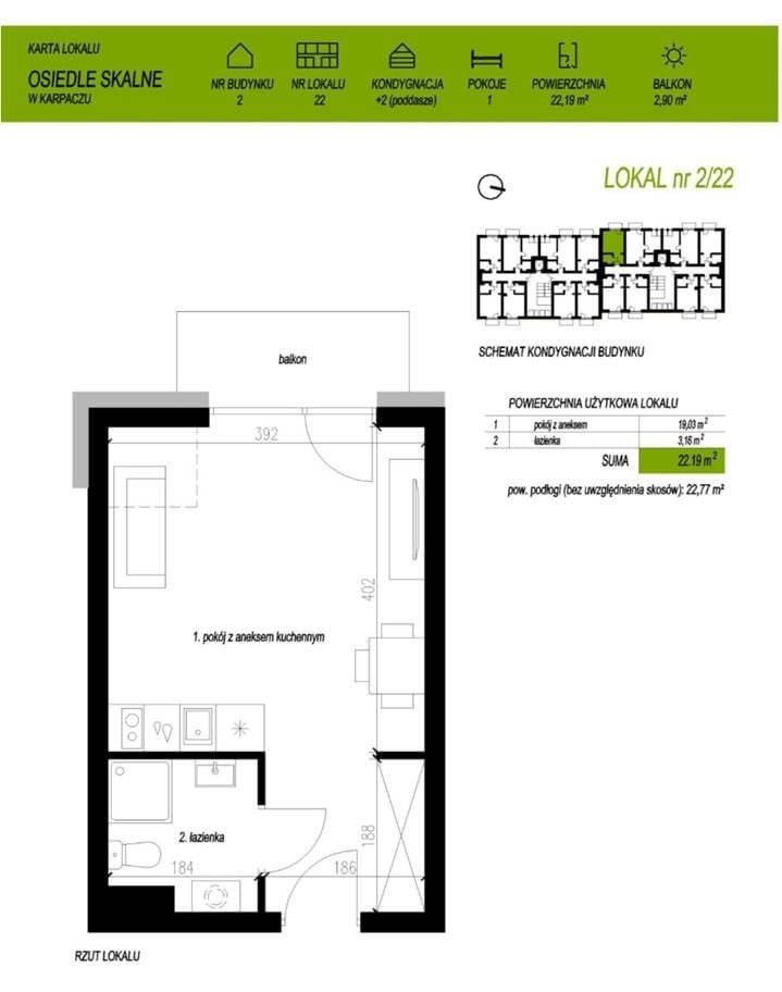 Mieszkanie 1 pokojowe na Sprzedaż