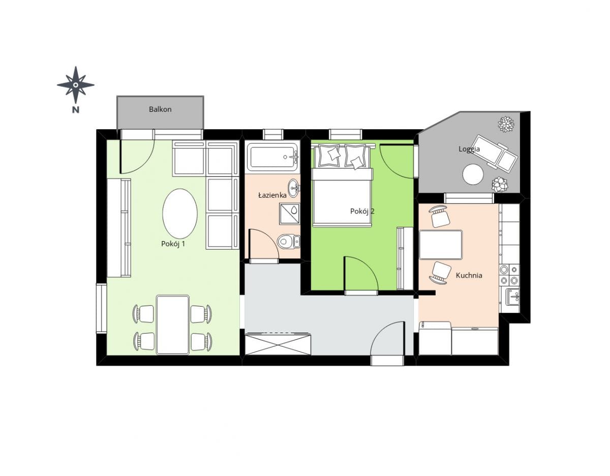 Mieszkanie 2 pokojowe na Sprzedaż