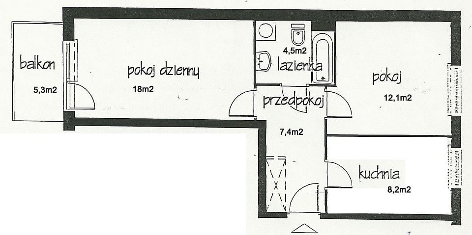 Mieszkanie 2 pokojowe na Sprzedaż