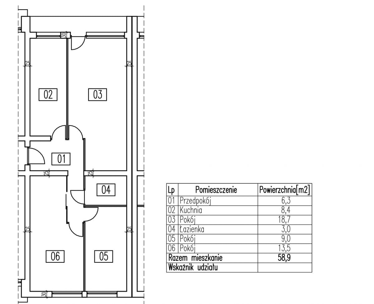 Mieszkanie 3 pokojowe na Sprzedaż