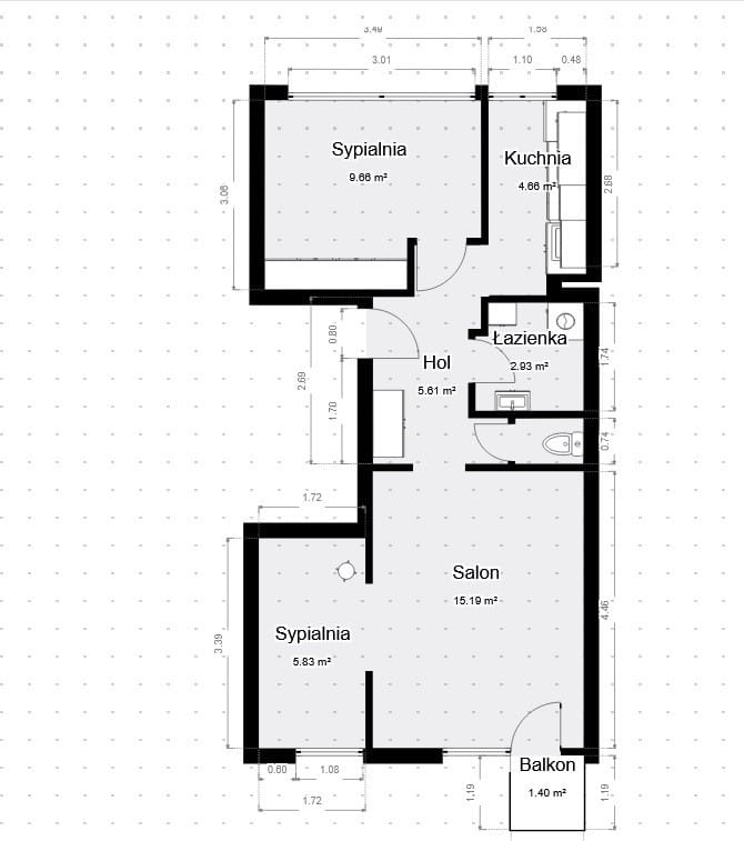 Mieszkanie 3 pokojowe na Sprzedaż