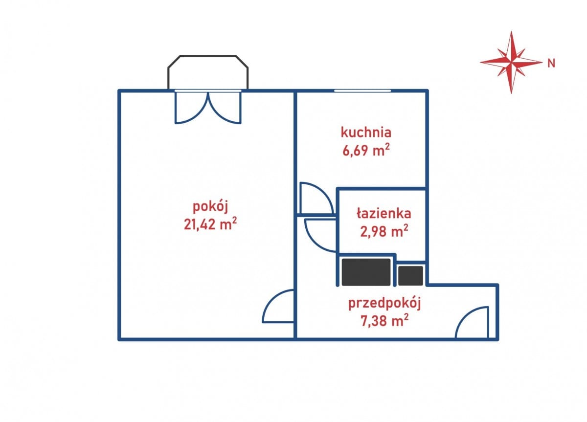 Mieszkanie 1 pokojowe na Sprzedaż