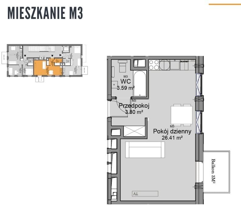 Mieszkanie 1 pokojowe na Sprzedaż