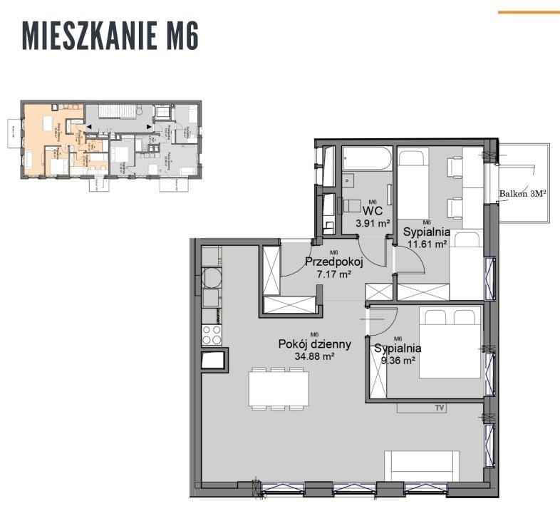 Mieszkanie 3 pokojowe na Sprzedaż