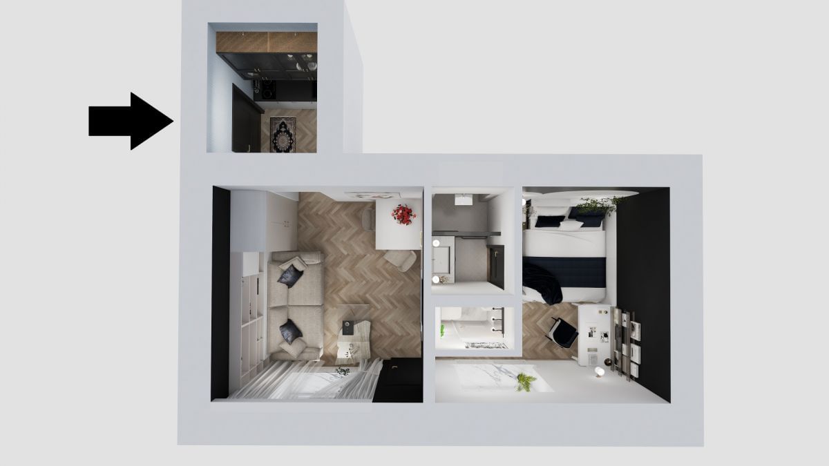 Mieszkanie 1 pokojowe na Sprzedaż