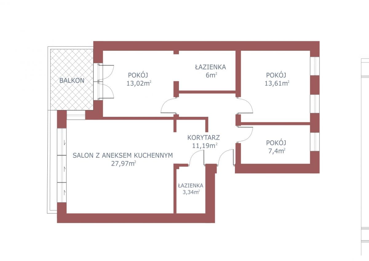 Mieszkanie 3 pokojowe na Sprzedaż