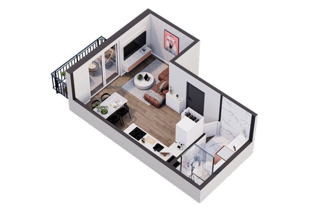 Mieszkanie 1 pokojowe na Sprzedaż