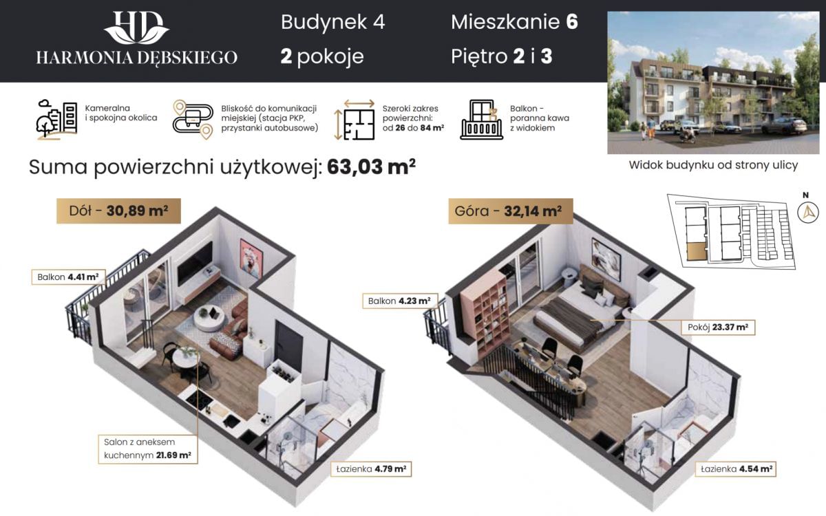 Mieszkanie 2 pokojowe na Sprzedaż
