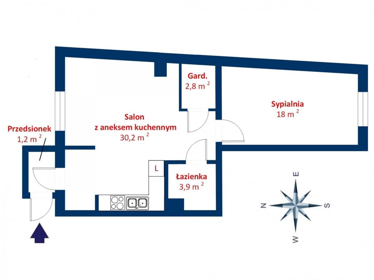 Mieszkanie 2 pokojowe na Sprzedaż