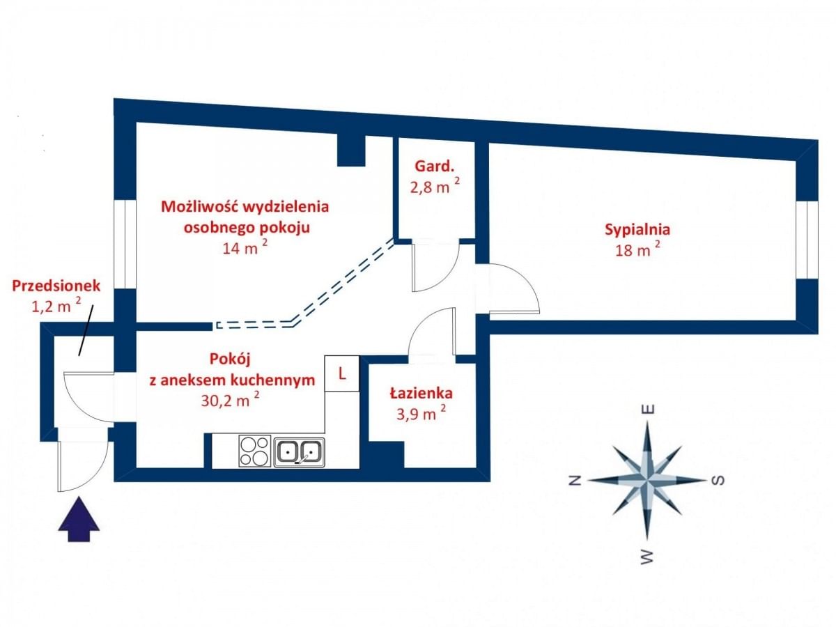 Mieszkanie 2 pokojowe na Sprzedaż