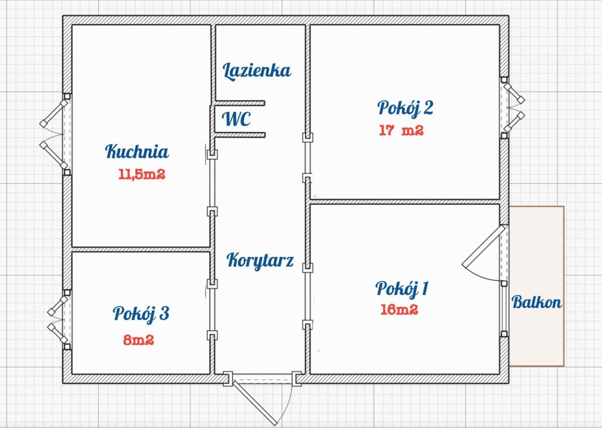 Mieszkanie 3 pokojowe na Sprzedaż