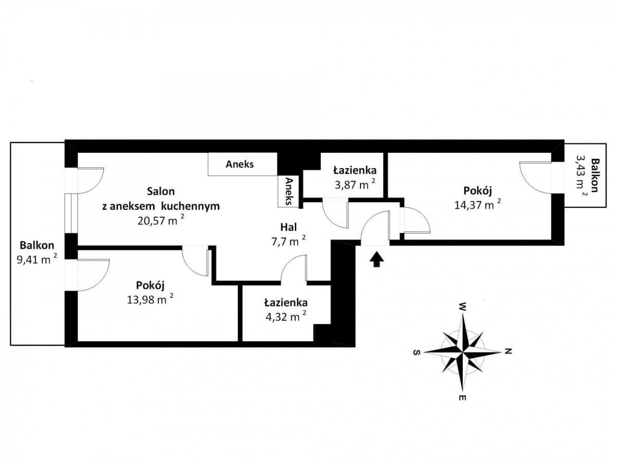 Mieszkanie 3 pokojowe na Sprzedaż