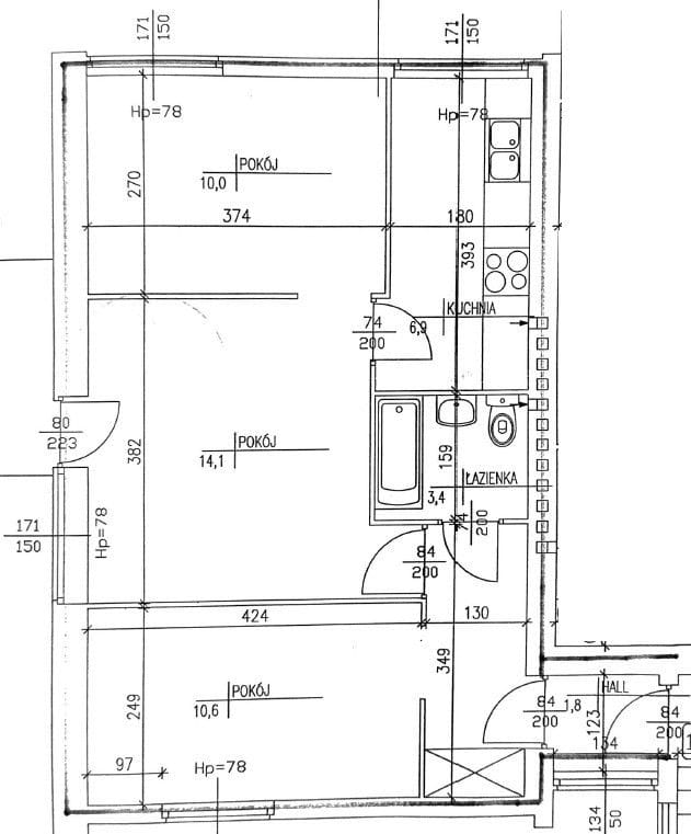 Mieszkanie 3 pokojowe na Sprzedaż