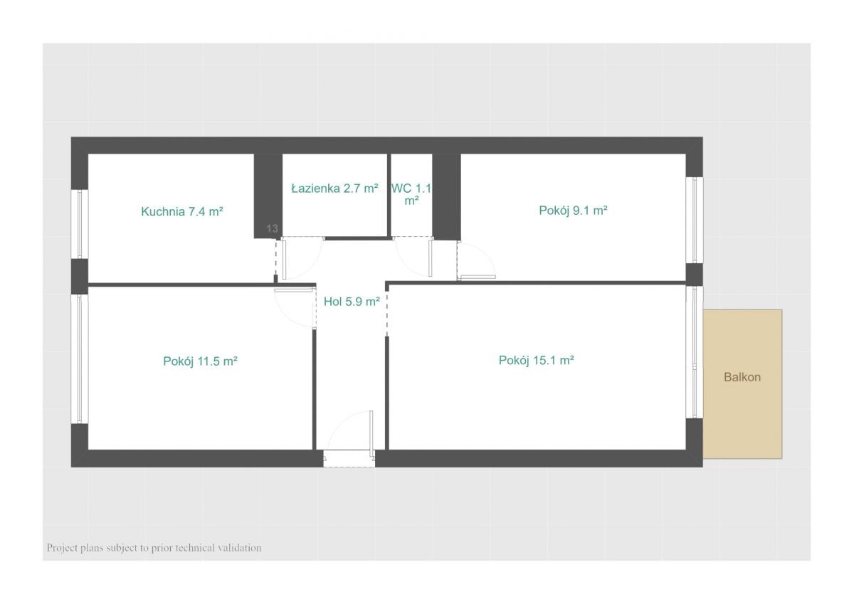 Mieszkanie 3 pokojowe na Sprzedaż