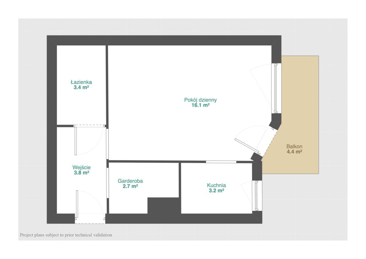 Mieszkanie 1 pokojowe na Wynajem