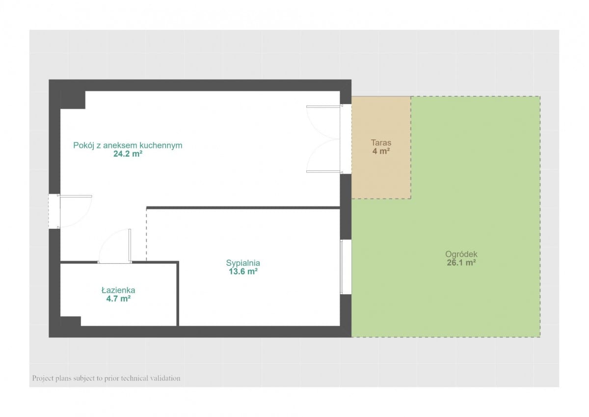 Mieszkanie 2 pokojowe na Sprzedaż