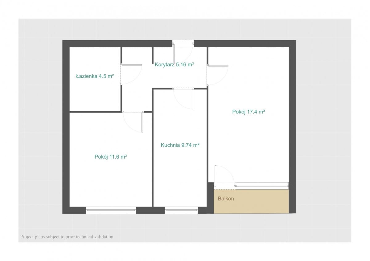 Mieszkanie 2 pokojowe na Sprzedaż