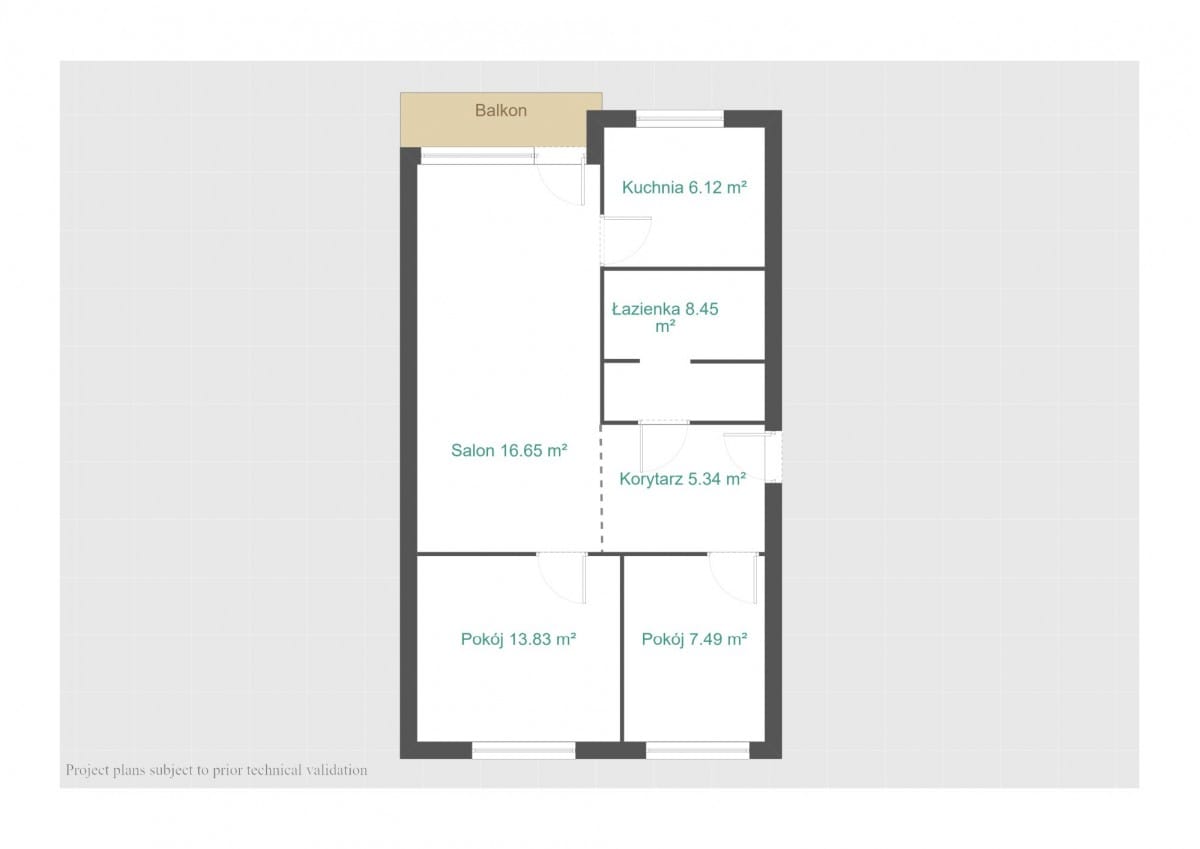 Mieszkanie 3 pokojowe na Sprzedaż