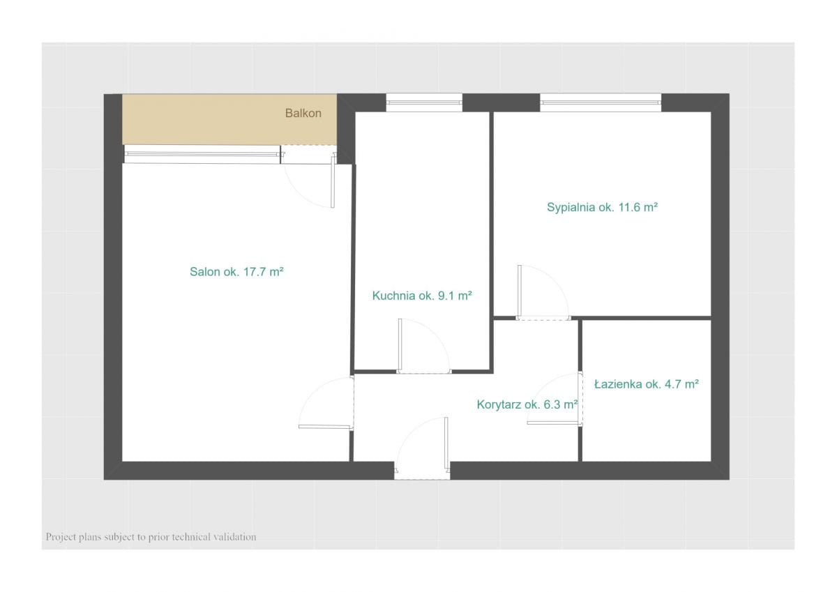 Mieszkanie 2 pokojowe na Sprzedaż
