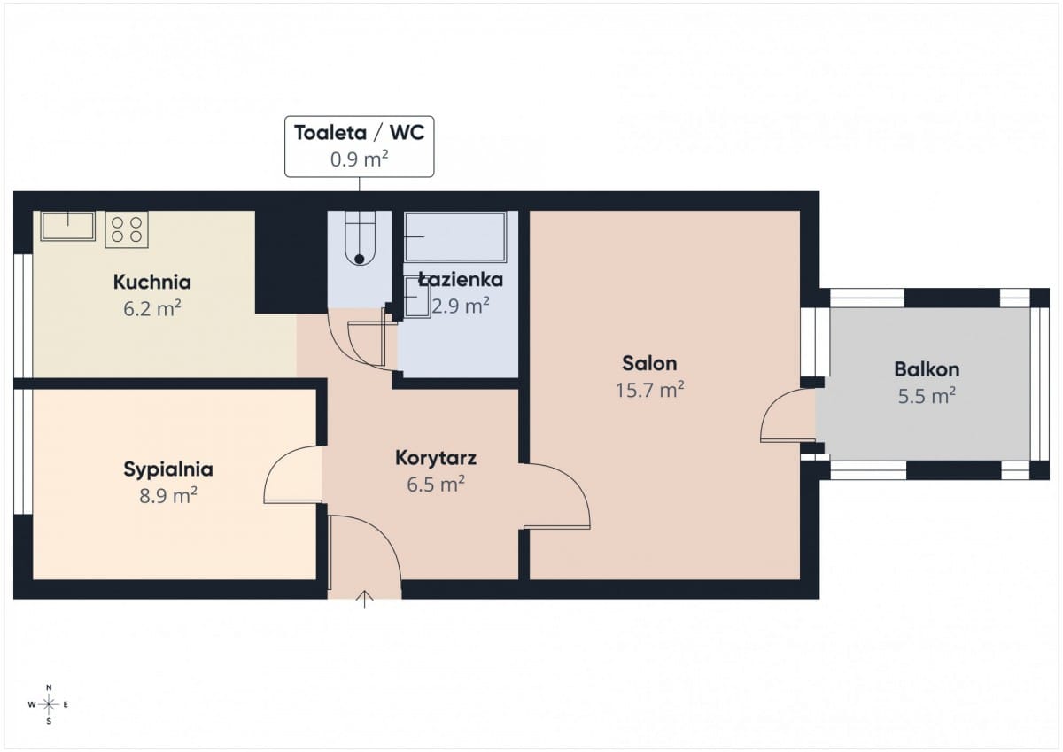 Mieszkanie 2 pokojowe na Sprzedaż