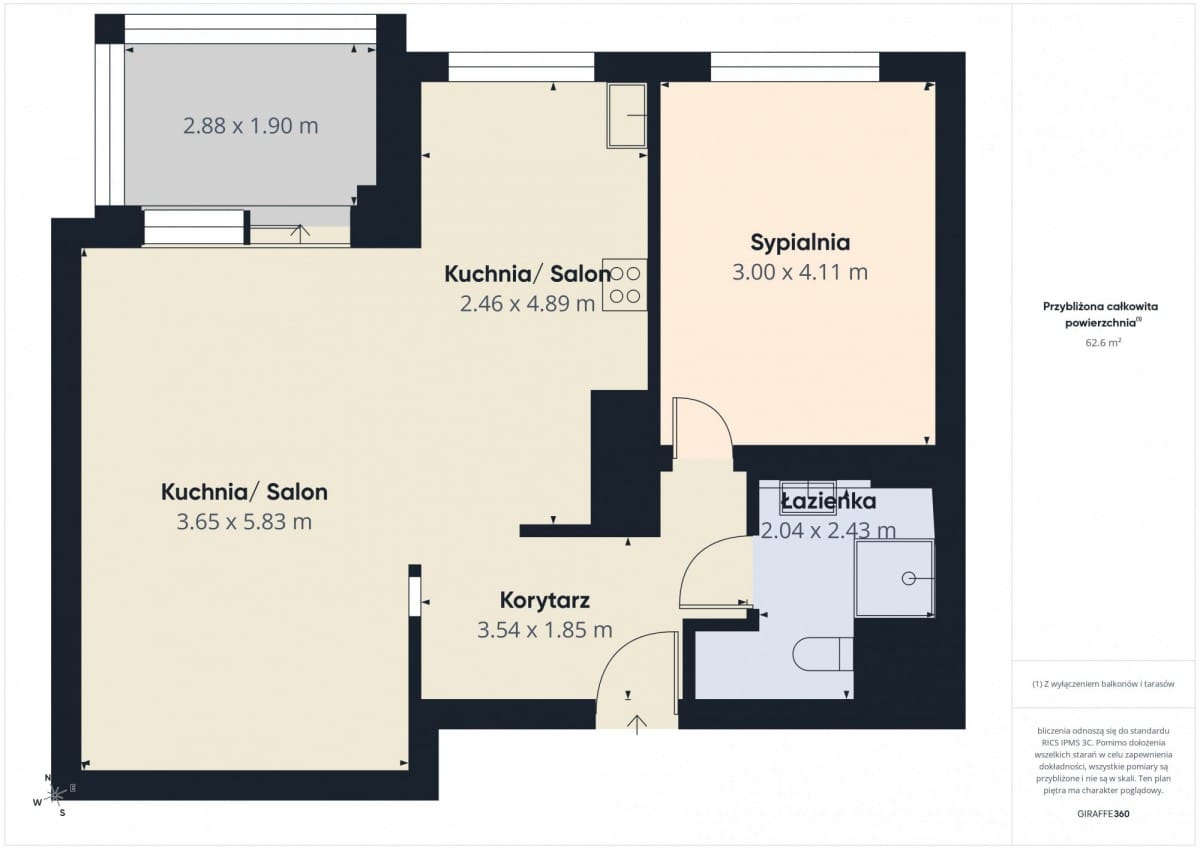 Mieszkanie 2 pokojowe na Wynajem