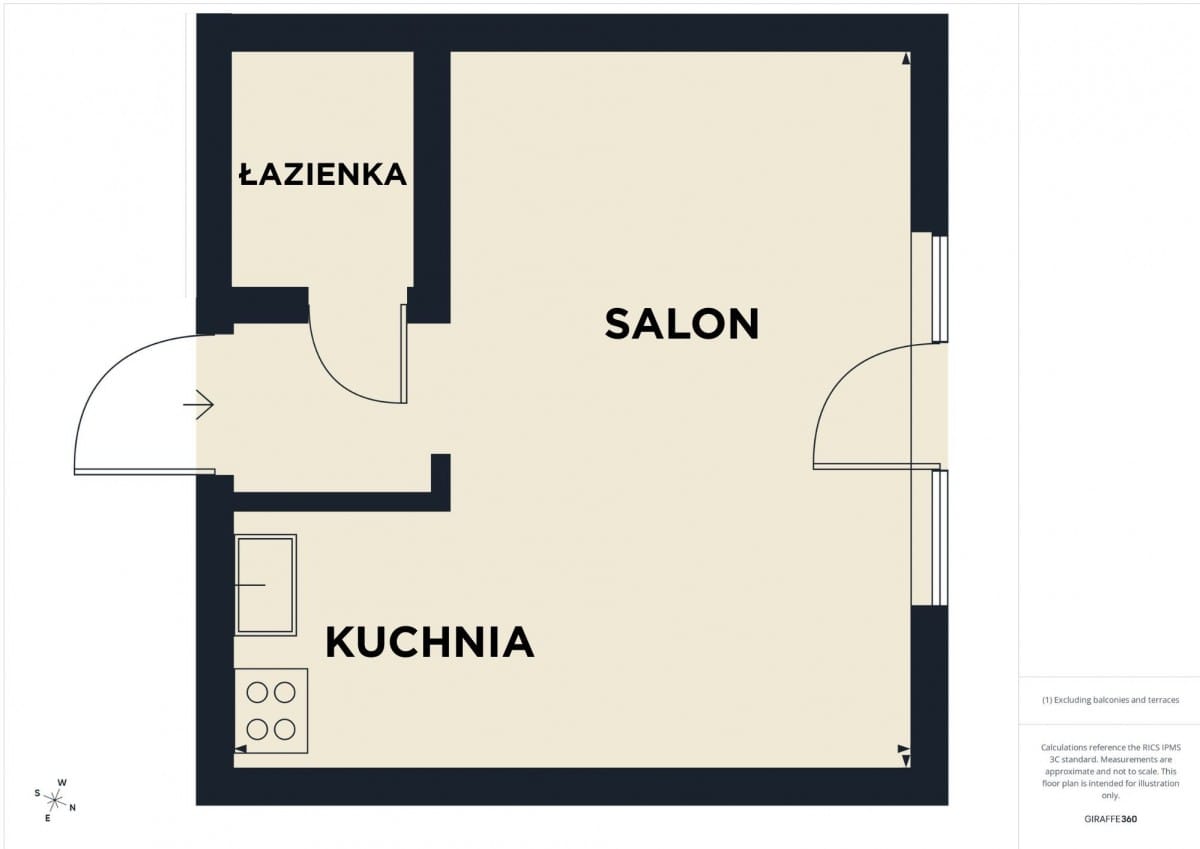 Mieszkanie 1 pokojowe na Sprzedaż