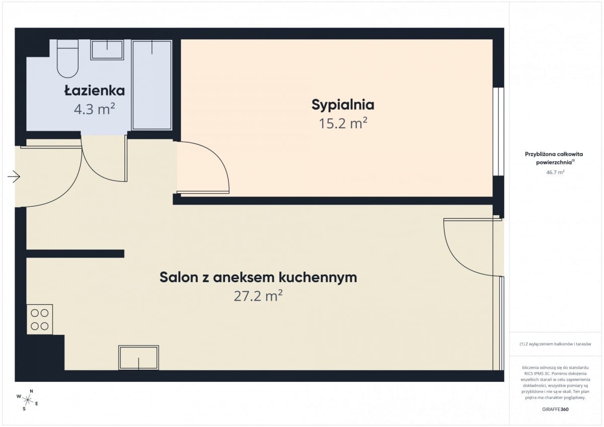 Mieszkanie 2 pokojowe na Wynajem