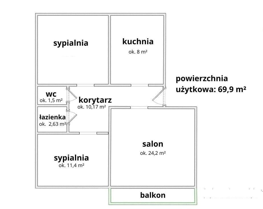 Mieszkanie 3 pokojowe na Sprzedaż