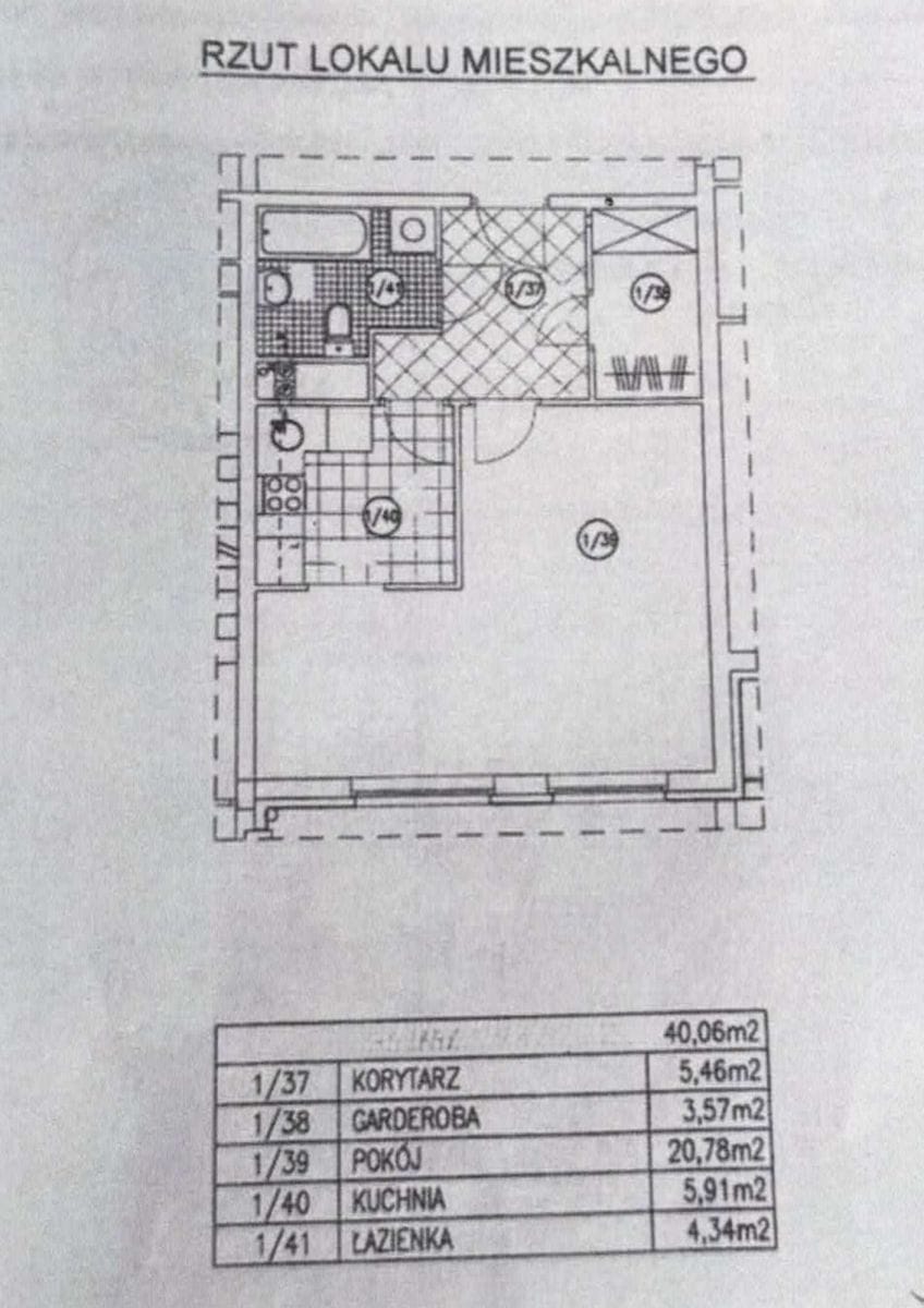 Mieszkanie 1 pokojowe na Sprzedaż