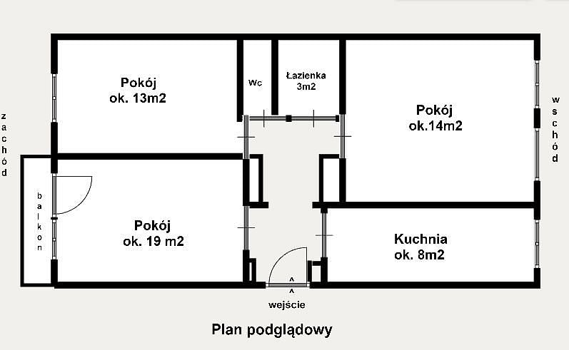 Mieszkanie 3 pokojowe na Sprzedaż