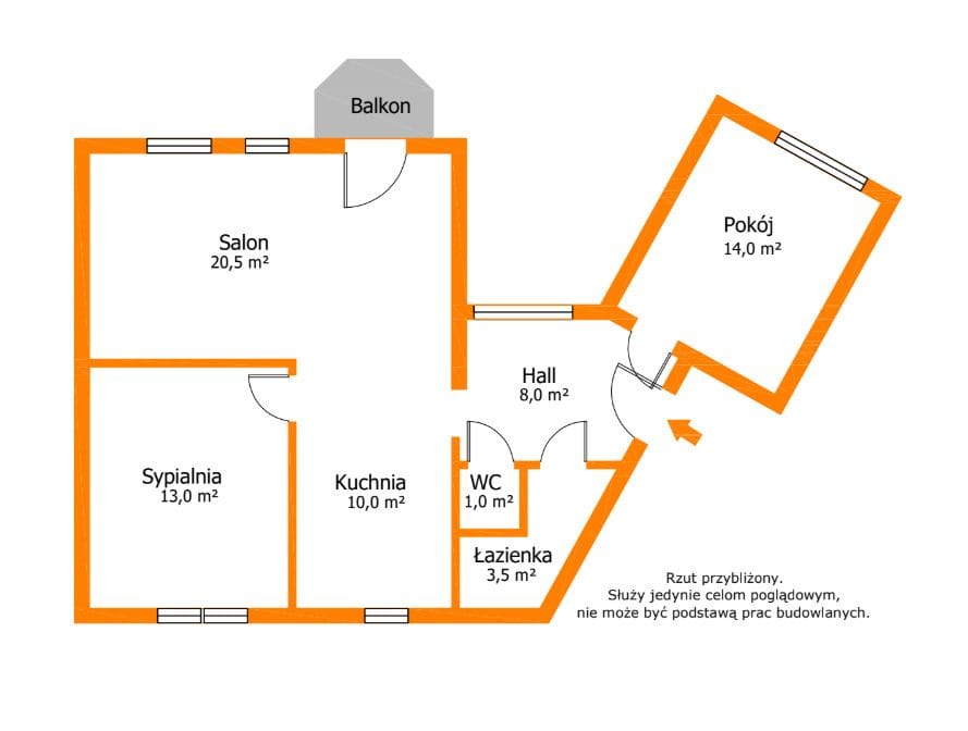 Mieszkanie 3 pokojowe na Sprzedaż