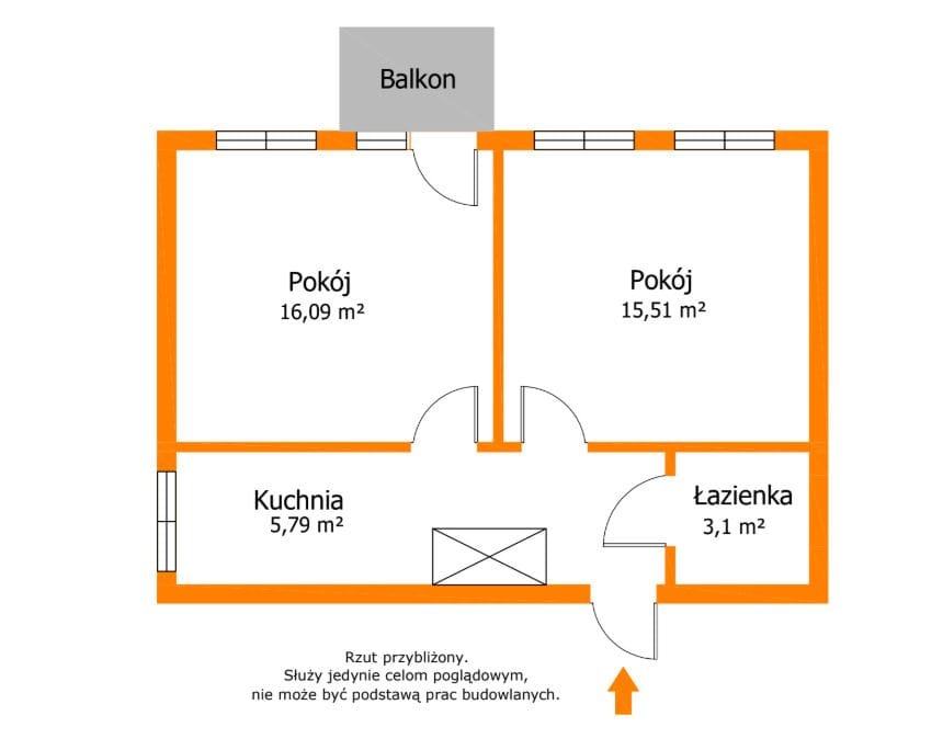 Mieszkanie 2 pokojowe na Sprzedaż