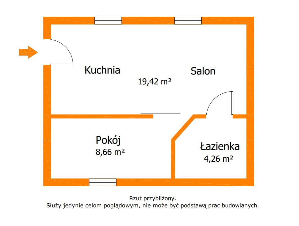 Mieszkanie 2 pokojowe na Sprzedaż