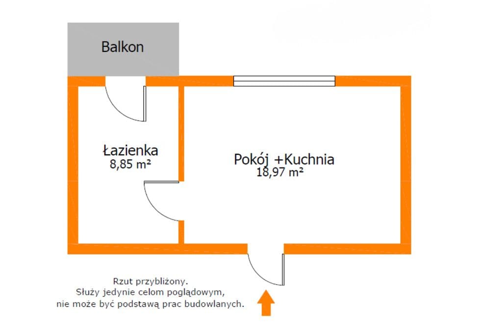Mieszkanie 1 pokojowe na Sprzedaż