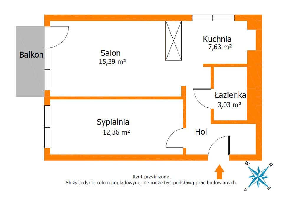 Mieszkanie 2 pokojowe na Sprzedaż