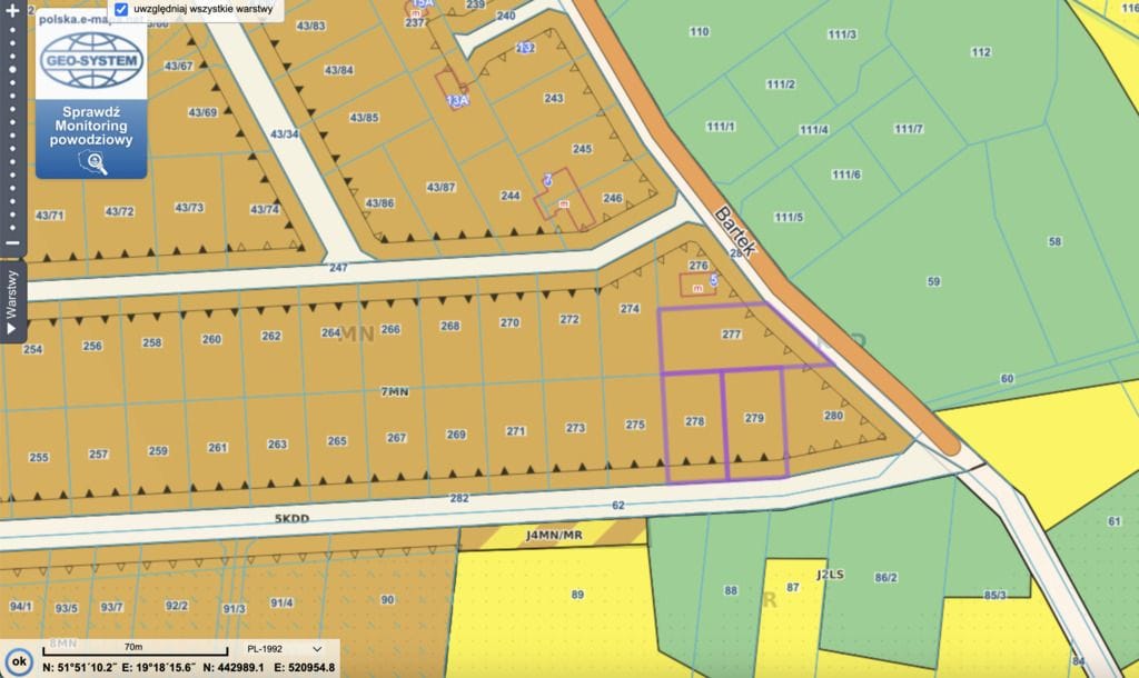 Działka  pokojowe na Sprzedaż