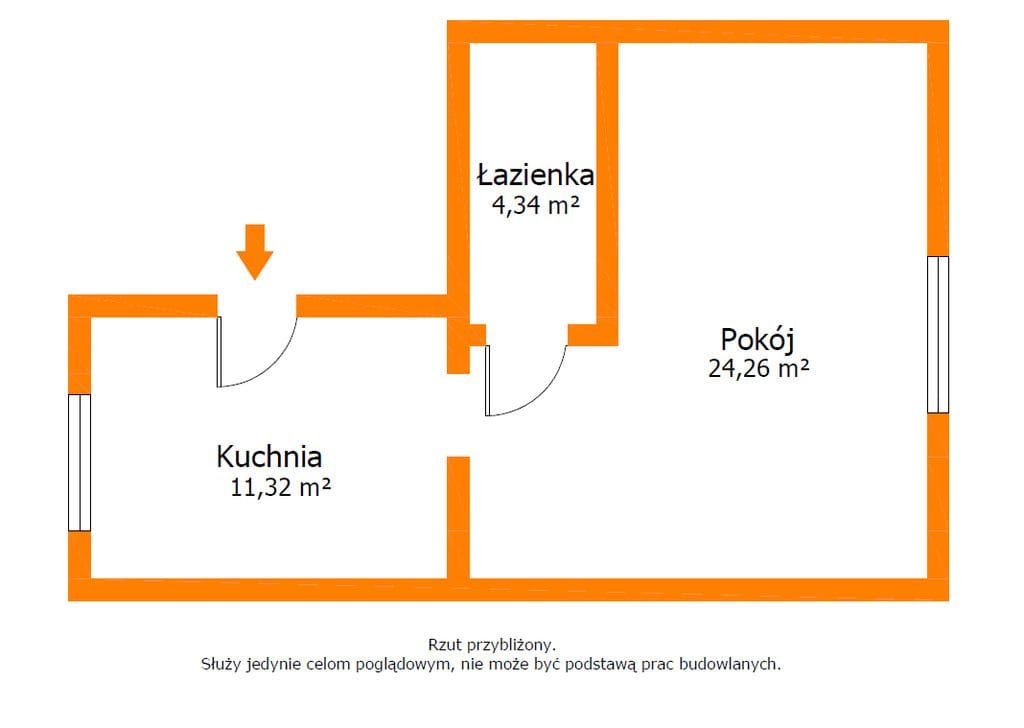 Mieszkanie 1 pokojowe na Sprzedaż