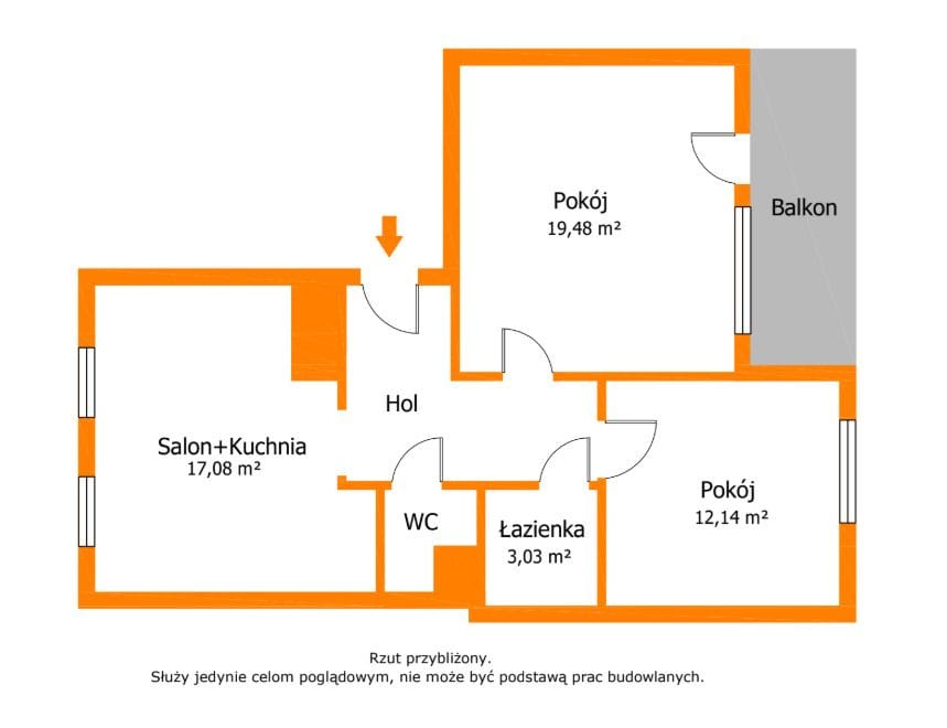 Mieszkanie 3 pokojowe na Sprzedaż