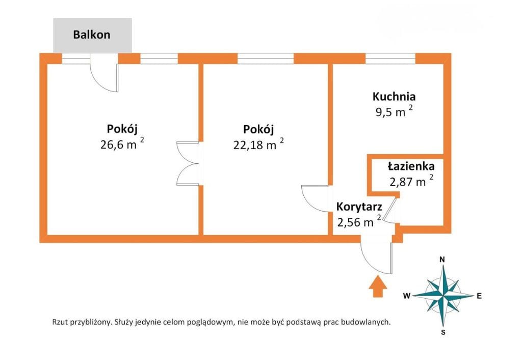 Mieszkanie 2 pokojowe na Sprzedaż