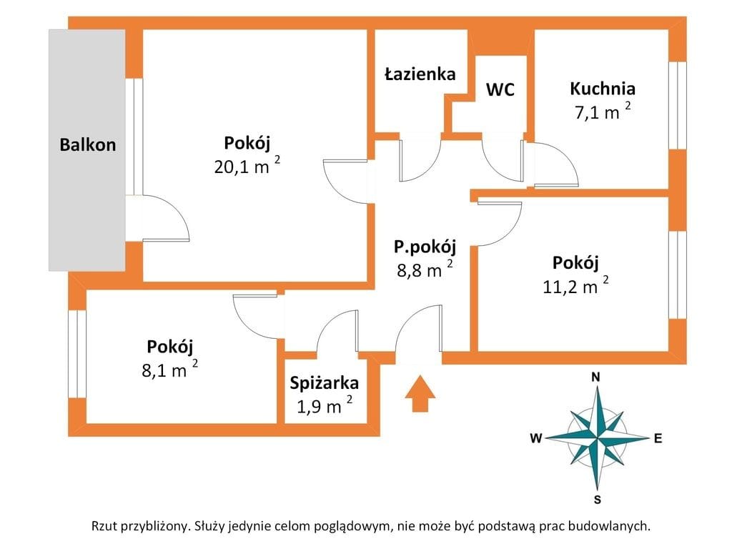Mieszkanie 3 pokojowe na Sprzedaż
