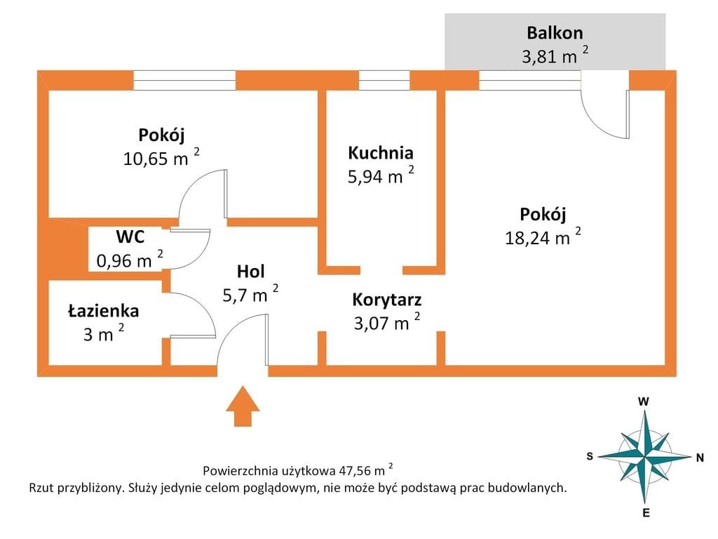 Mieszkanie 2 pokojowe na Sprzedaż