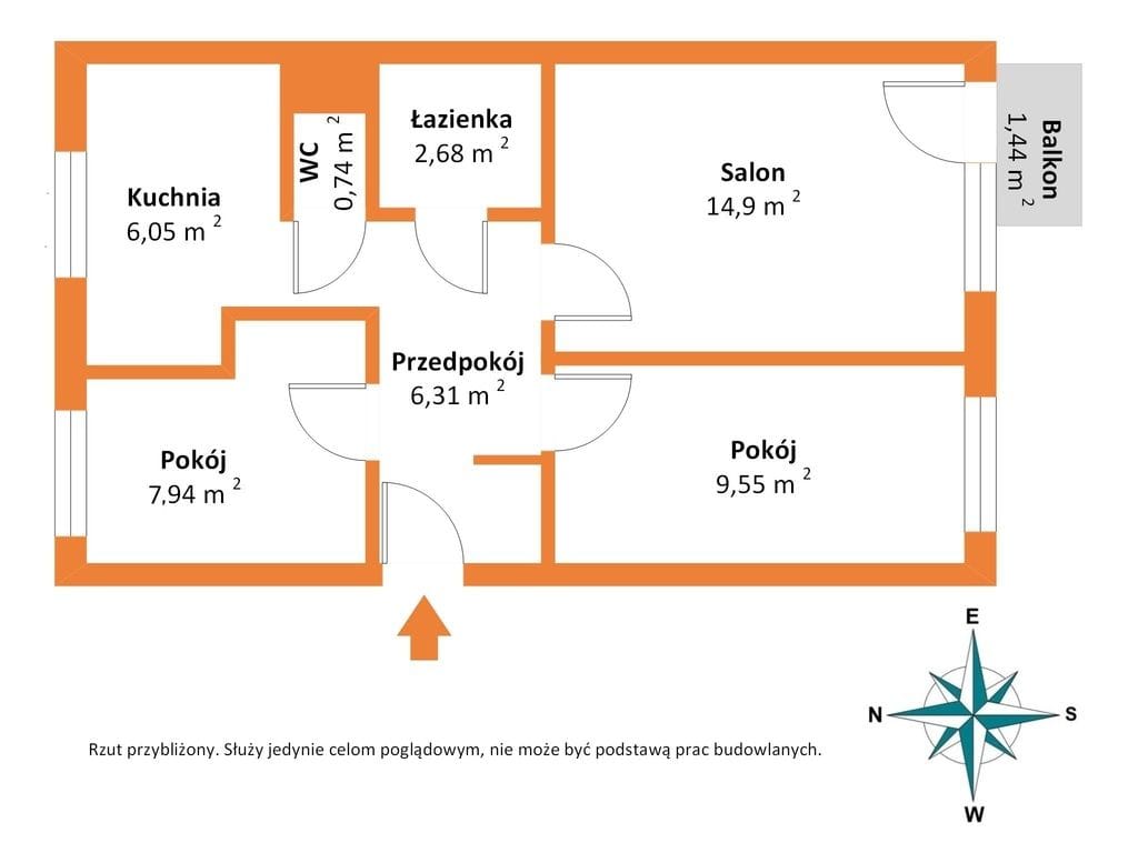 Mieszkanie 3 pokojowe na Sprzedaż