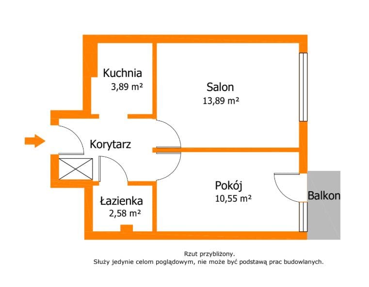 Mieszkanie 2 pokojowe na Sprzedaż